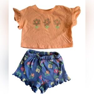 Jumping Beans Blue Floral Outfit